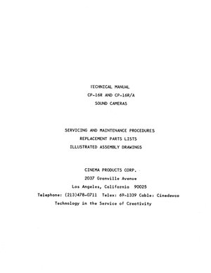 Cinema Products Cp16R Camera